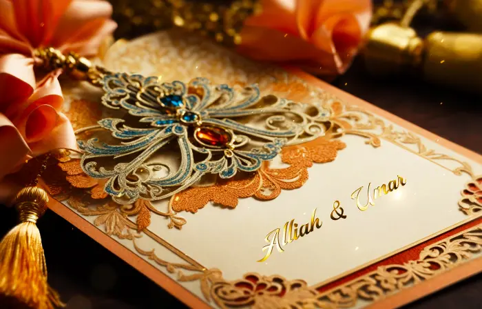 Cultural Muslim 3D Wedding invitation Slideshow
